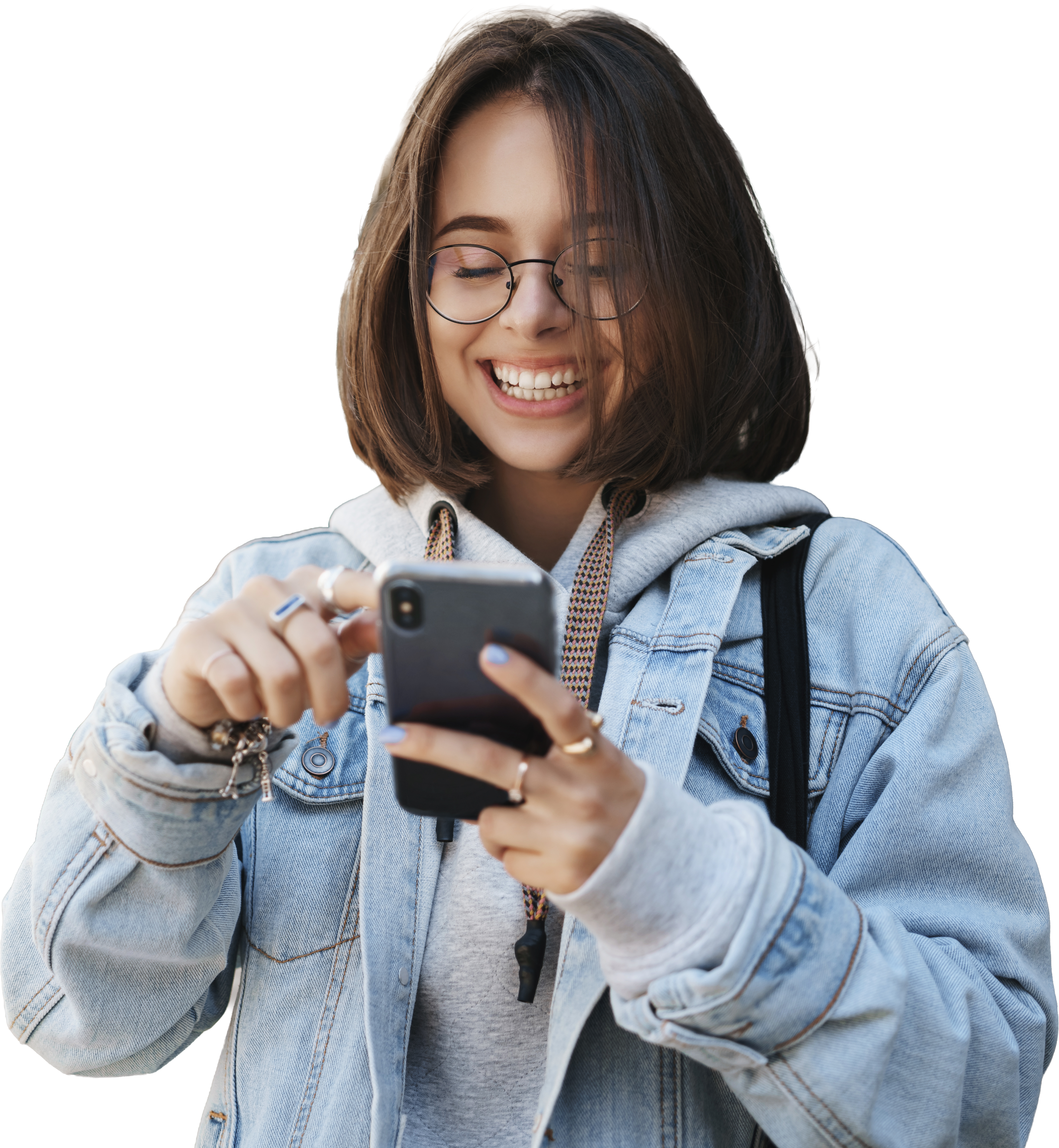 Estudiante con celular